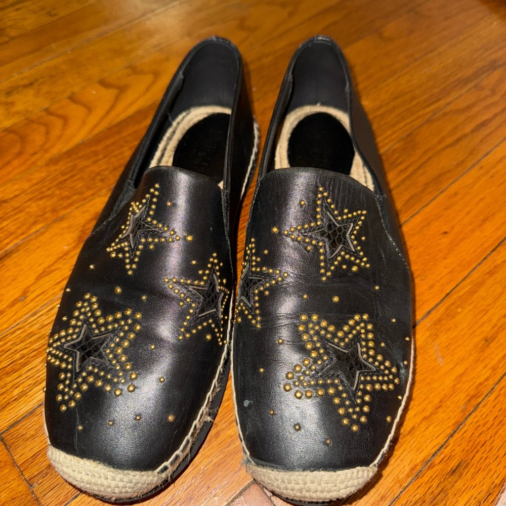 Black Star Studded Loafers